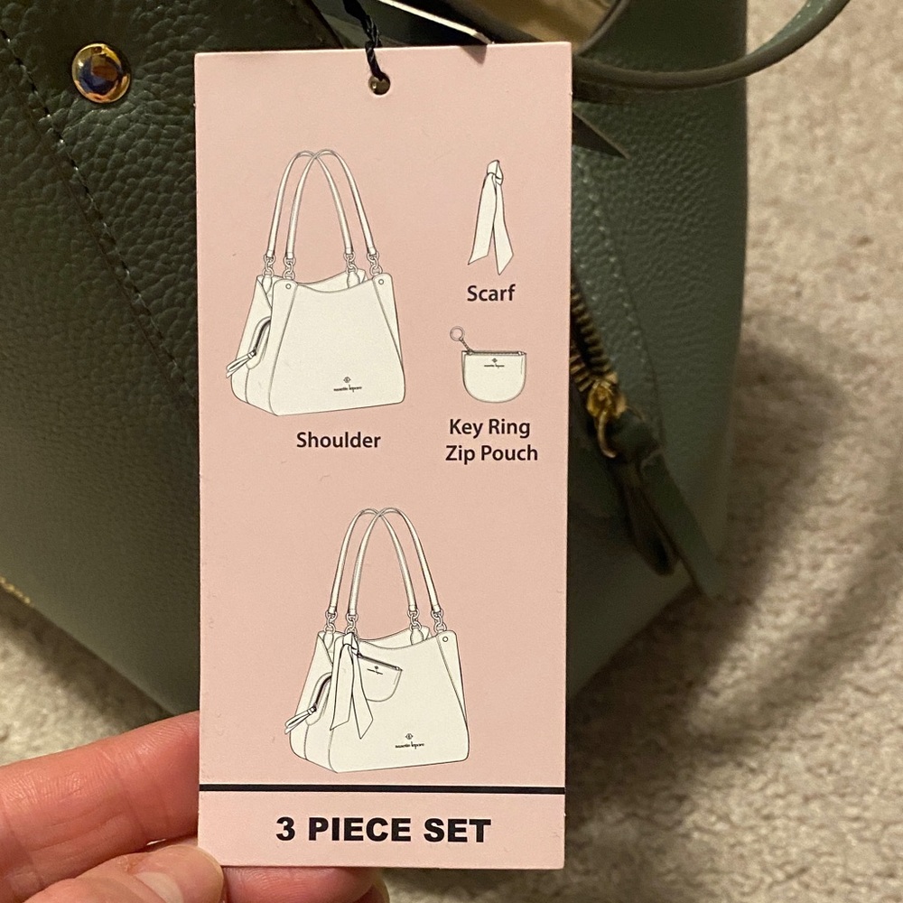 Nanette Lepore Green Tote with Gold Accents - Picture 10 of 11